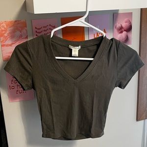 Bozzolo green v neck teen girl top